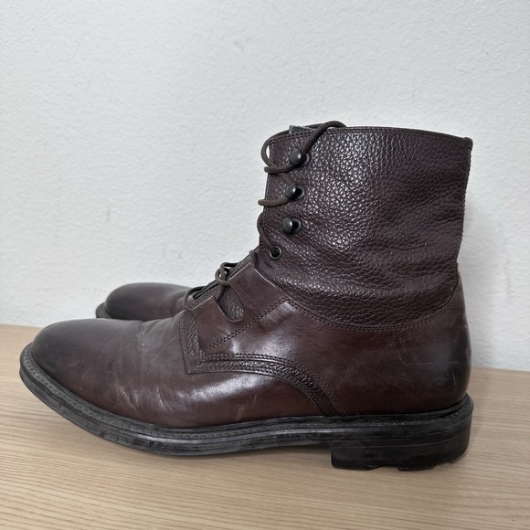 To Boot New York Men's Pebbled Leather Dark Brown Dress Boots Mens 8 Classic - Picture 4 of 9